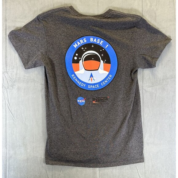 Mars Base 1 Nasa Kennedy Space Center TShirt Gray Short Sleeve Adult Small Tee - Picture 2 of 10